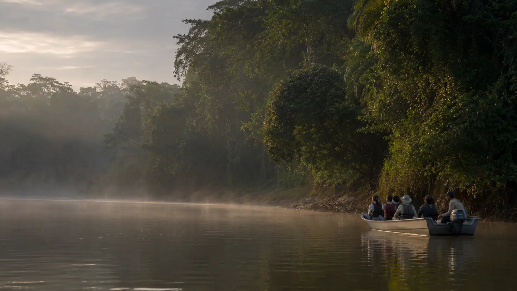 Kinabatangan river at dawn